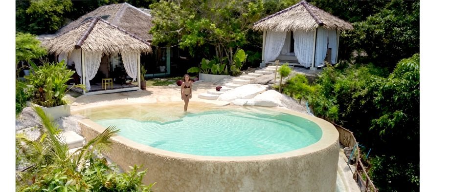 A living swimming pool on a clifftop, Koh Phangan, Thailand